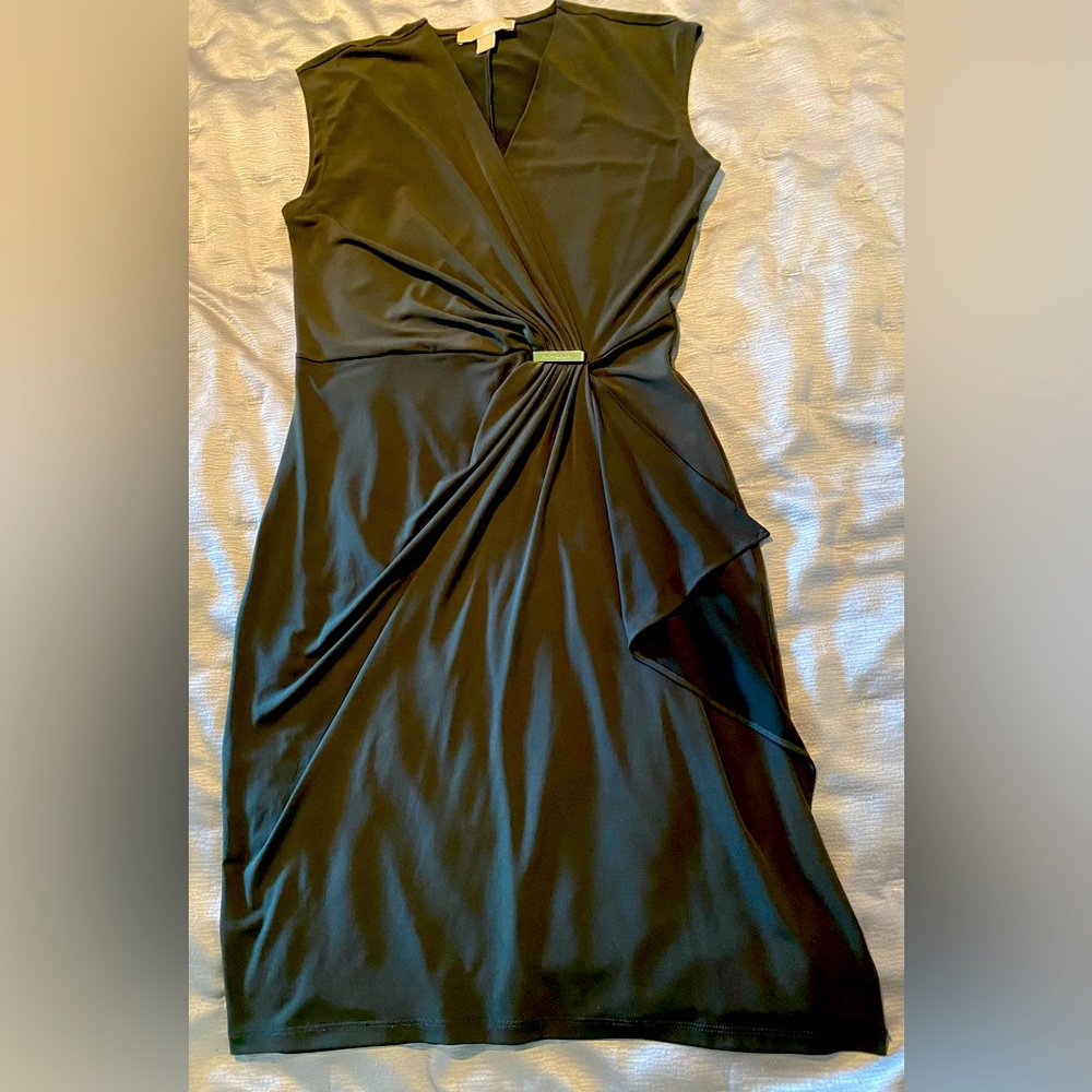 Michael Kors Olive Faux Wrap Dress Size S. V-Neck. Sleeveless. Very flattering.
